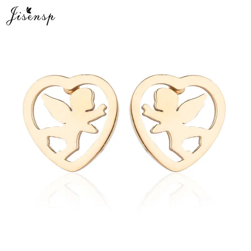 Jisensp Guardian Angel Earrings Women Jewelry Accessories Gold Stainless Steel Wings Stud Earrings Girls Children Birthday Gift
Jisensp Guardian Angel Earrings Women Jewelry Accessories Gold Stainless Steel Wings Stud Earrings Girls Children Birthday Gift