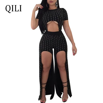 QILI Women Beading Hollow Out Cut Out Jumpsuits O neck Short Sleeve Sexy Jumpsuit Rompers 2019 New Style Women Jumpsuits
QILI Women Beading Hollow Out Cut Out Jumpsuits O neck Short Sleeve Sexy Jumpsuit Rompers 2019 New Style Women Jumpsuits