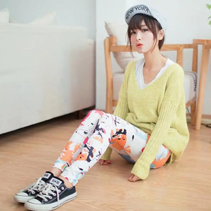 New Women High Waist Originality Splash-ink Printed Pencil Nine Pants Girl Exercise Skinny Leggings Trousers Pantalones HX058
New Women High Waist Originality Splash-ink Printed Pencil Nine Pants Girl Exercise Skinny Leggings Trousers Pantalones HX058