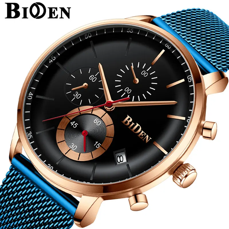 Mens Watches BIDEN Top Luxury Brand Stainless Steel Business Fashion Casual Wristwatch Calendar Multi-functional clock 0179
Mens Watches BIDEN Top Luxury Brand Stainless Steel Business Fashion Casual Wristwatch Calendar Multi-functional clock 0179