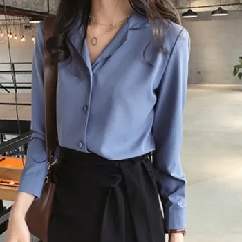 Women Shirts Blouses Long Sleeve Turn-Down Collar Solid Ladies Chiffon Blouse Tops Office Lady Plus Size Chemise Femme
Women Shirts Blouses Long Sleeve Turn-Down Collar Solid Ladies Chiffon Blouse Tops Office Lady Plus Size Chemise Femme