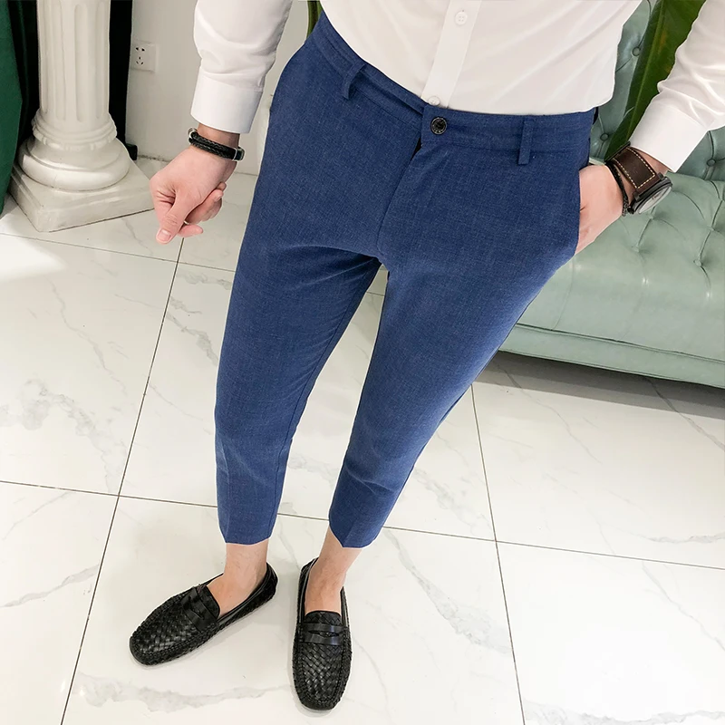 2019 Summer Blue Pants Mens Pantalon Homme Erkek Giyim Mens Clothing Men Trousers Casual Pants Mens Slim Fit Prom Social Club
2019 Summer Blue Pants Mens Pantalon Homme Erkek Giyim Mens Clothing Men Trousers Casual Pants Mens Slim Fit Prom Social Club