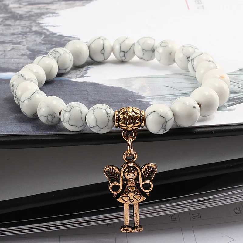 Fashion Natural Stone Beads Bracelet Men Volcanic Stone Black Pine Pendant Gold Angel Bracelets Bangles Women Yoga Charm Jewelry
Fashion Natural Stone Beads Bracelet Men Volcanic Stone Black Pine Pendant Gold Angel Bracelets Bangles Women Yoga Charm Jewelry