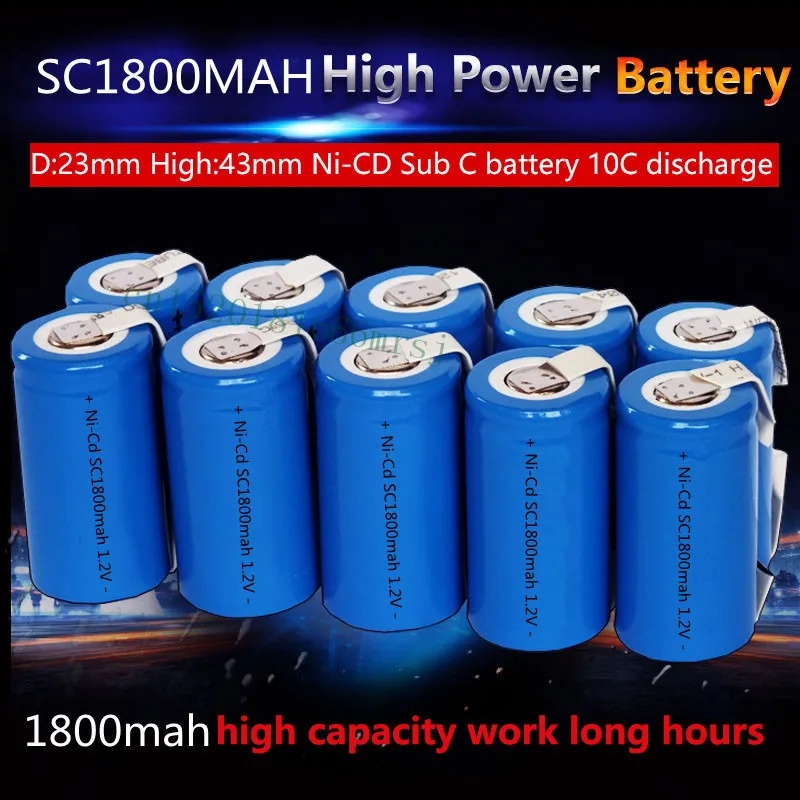 10PCS/lot New Sub C SC 1.2V 1800mAh Ni-Cd Rechargeable batteries Electric tools/electric drill screw welding Free Shipping
10PCS/lot New Sub C SC 1.2V 1800mAh Ni-Cd Rechargeable batteries Electric tools/electric drill screw welding Free Shipping