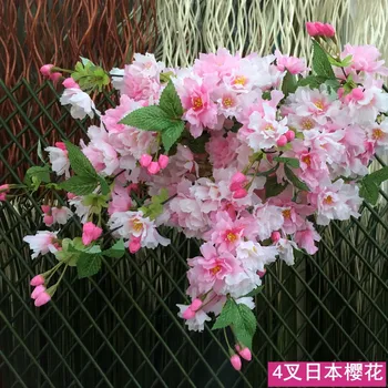 Wedding Flowers 4 forks Japanese cherry blossom with bud leaf arch flowers silk flowers for home decoration fake flowers
Wedding Flowers 4 forks Japanese cherry blossom with bud leaf arch flowers silk flowers for home decoration fake flowers