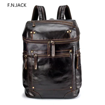 F.N.JACK Vintage Men's Genuine Leather Backpacks Oil Wax Leather Large Capacity Bagpack Outdoor Travel Rucksack Bags for Men
F.N.JACK Vintage Men's Genuine Leather Backpacks Oil Wax Leather Large Capacity Bagpack Outdoor Travel Rucksack Bags for Men