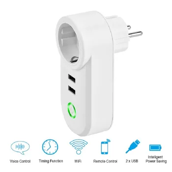 Smart Wifi Socket EU Outlet Dual USB 5V2.1A Charge Wireless Remote Control Smart Timing Socket Energy Saver Socket
Smart Wifi Socket EU Outlet Dual USB 5V2.1A Charge Wireless Remote Control Smart Timing Socket Energy Saver Socket