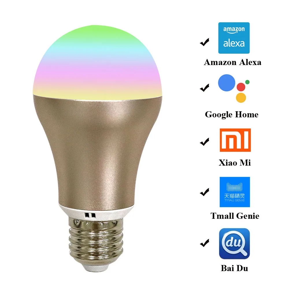 New Smart Bulb 7W B22/E27 RGB Color-changing LED WiFi Light Lamp For Alexa Echo Remote Control by Phone
New Smart Bulb 7W B22/E27 RGB Color-changing LED WiFi Light Lamp For Alexa Echo Remote Control by Phone