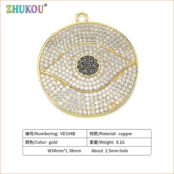 34mm Brass Cubic Zirconia Round Evil Eyes Charms Pendants for Diy Jewelry Findings , Hole: 2.5mm, Model: VD334
34mm Brass Cubic Zirconia Round Evil Eyes Charms Pendants for Diy Jewelry Findings , Hole: 2.5mm, Model: VD334