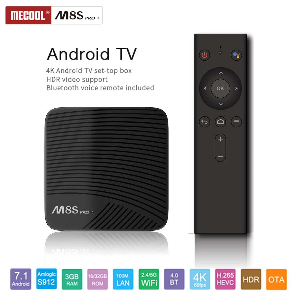 MECOOL M8S PRO L Android 7.1 TV Box Amlogic S912 3G/16G 3G/32G HD 4K 2.4G/5G WiFi BT4.1 HDR10 Voice Remote Control Media Player
MECOOL M8S PRO L Android 7.1 TV Box Amlogic S912 3G/16G 3G/32G HD 4K 2.4G/5G WiFi BT4.1 HDR10 Voice Remote Control Media Player