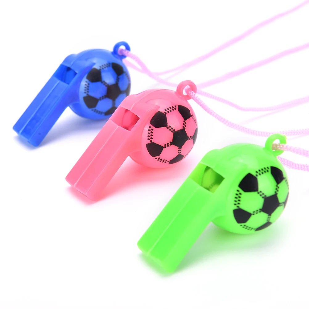 

Gmarty 10pcs Plastic Whistle & Lanyard Soccer Football Basketball Hockey Baseball Sports Referee Whistle