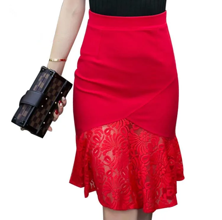 Fashion Summer Sexy Slim Women Pencil Skirt 2019 New High Waist Stretch fabrics Lace Patchwork OL Skirts Plus Size S--5XL
Fashion Summer Sexy Slim Women Pencil Skirt 2019 New High Waist Stretch fabrics Lace Patchwork OL Skirts Plus Size S--5XL