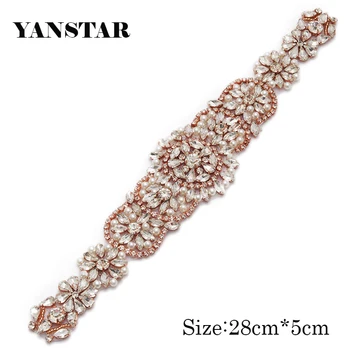 YANSTAR 10PCS Wedding Dress Belt Rose Gold crystal Rhinestone Applique For Bridal Gown Sash DIY wedding decoration YS988 
YANSTAR 10PCS Wedding Dress Belt Rose Gold crystal Rhinestone Applique For Bridal Gown Sash DIY wedding decoration YS988