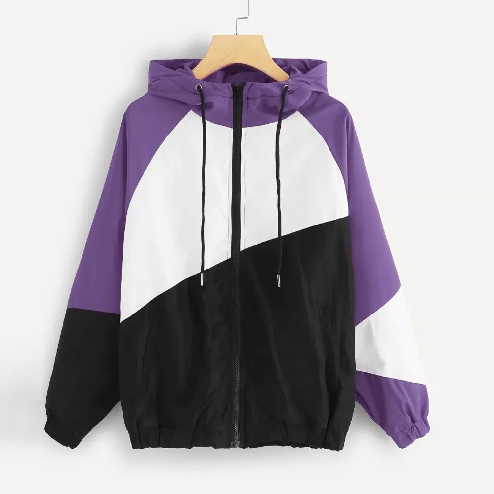Hooded Three Tone Windbreaker Jacket Zipper Pockets Coats And Jackets 2019 Autumn Women Clothes Long Sleeves Outwear jaqueta
Hooded Three Tone Windbreaker Jacket Zipper Pockets Coats And Jackets 2019 Autumn Women Clothes Long Sleeves Outwear jaqueta