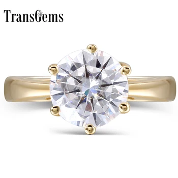 Transgems 14K Yellow Gold 2 Carat F Color Round Moissanite Diamond Engagement Ring for Women Fine Jewelry
Transgems 14K Yellow Gold 2 Carat F Color Round Moissanite Diamond Engagement Ring for Women Fine Jewelry