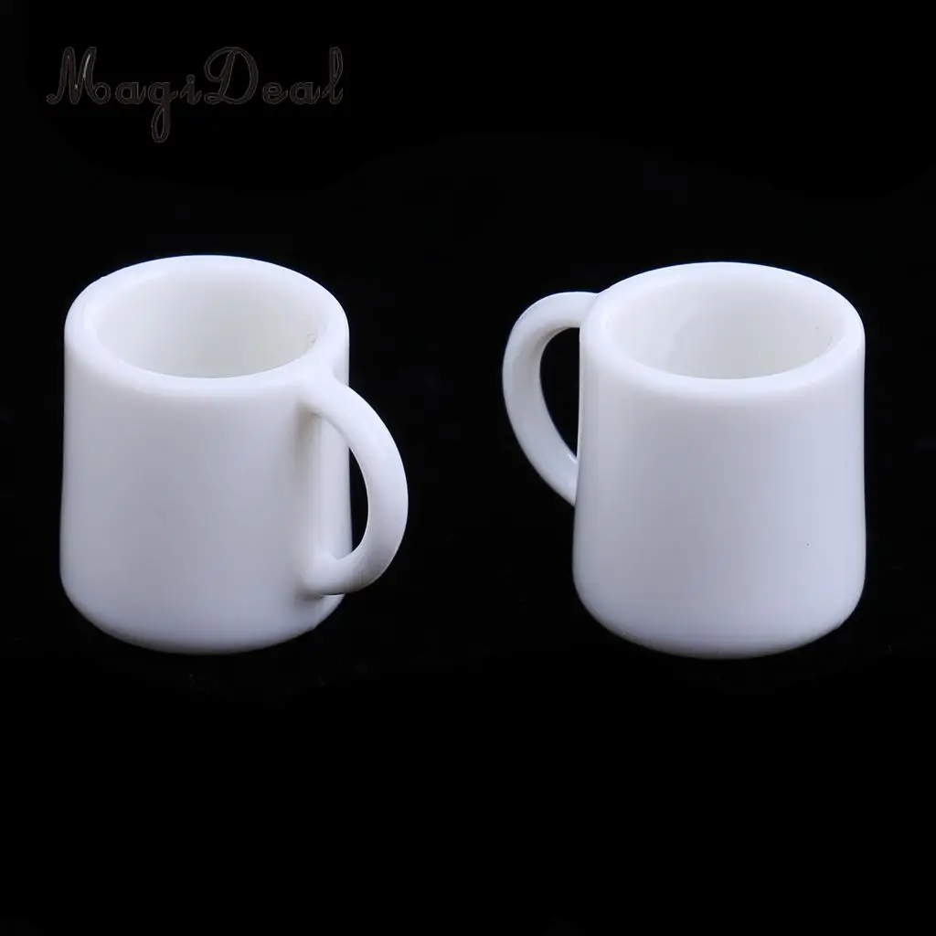 Set of 4 Pieces 1/12 Miniature Milk Tea Coffee Wine Cups Mugs Dollhouse Tableware for Dolls House Decor Accessories