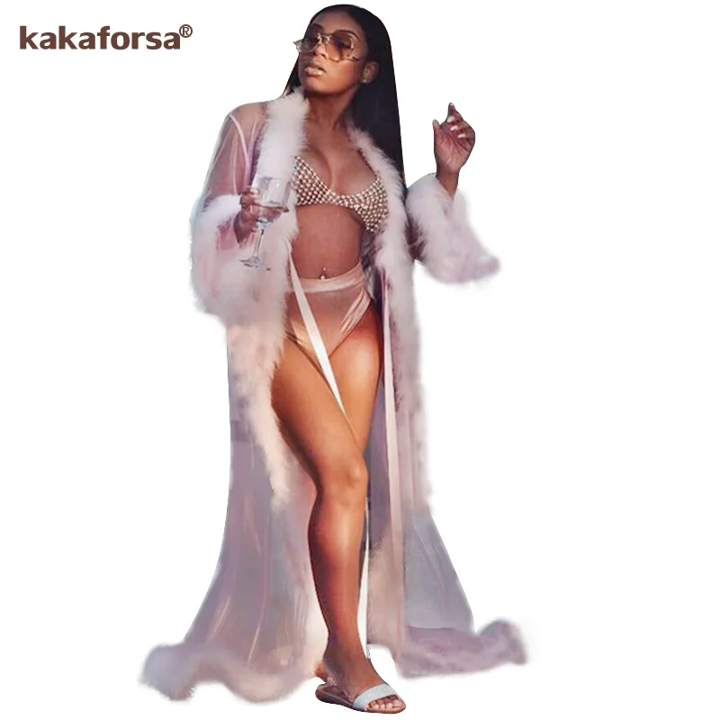 Kakaforsa Fashion Women Nightgowns V Neck Solid Robes Fur Collar Perspective Gown Mesh Sleepwear Spa Robes Wedding Bride
Kakaforsa Fashion Women Nightgowns V Neck Solid Robes Fur Collar Perspective Gown Mesh Sleepwear Spa Robes Wedding Bride