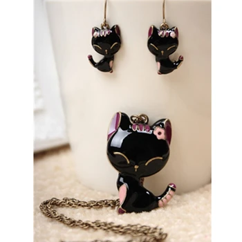 H9 Fashion Animal Cat Jewelry Sets Cute Kitten Pendant Necklace and Drop Earrings For Women Statement Jewelry Set Birthday Gift
H9 Fashion Animal Cat Jewelry Sets Cute Kitten Pendant Necklace and Drop Earrings For Women Statement Jewelry Set Birthday Gift