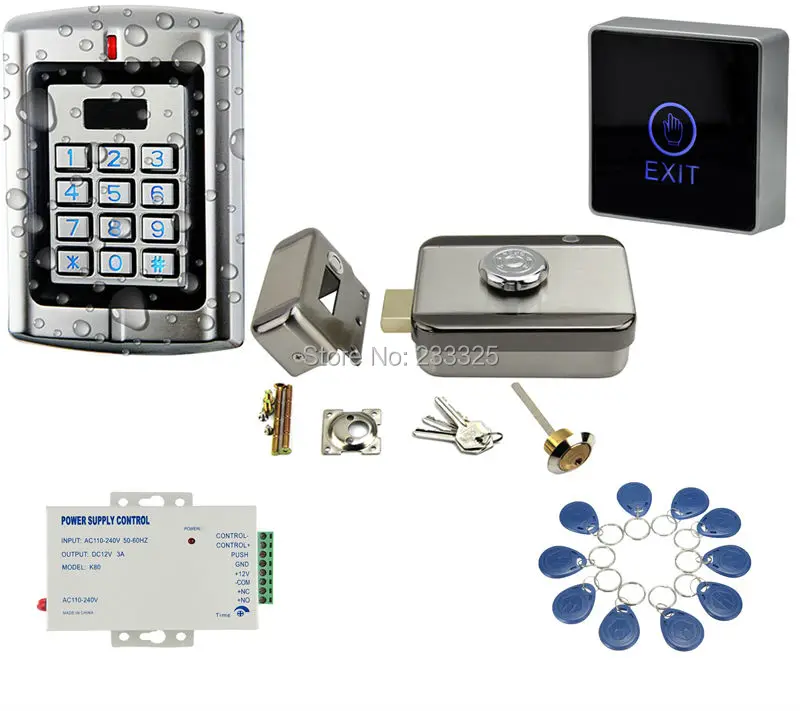 Waterproof Metal Case RFID keypad Touch Button 125KHz RFID Metal Keypad Access Control System Kit with 20tags
Waterproof Metal Case RFID keypad Touch Button 125KHz RFID Metal Keypad Access Control System Kit with 20tags