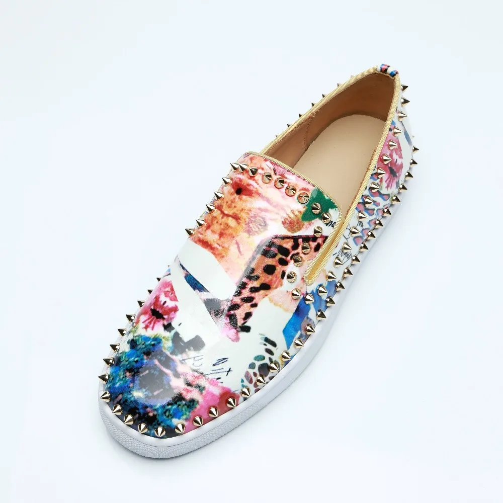 Eunice Choo Mix Colors Prints Rivet Men Flat Shoes Slip On Casual Summer Floral Loafers Round Toe Driver Men Leather Shoes
Eunice Choo Mix Colors Prints Rivet Men Flat Shoes Slip On Casual Summer Floral Loafers Round Toe Driver Men Leather Shoes