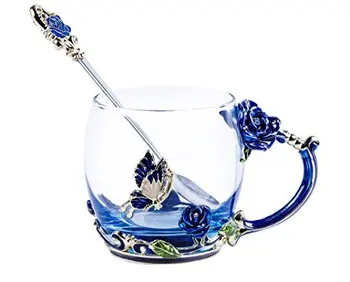Tea Cup Floral Glass Coffee Mug Cups Clear Glass Spoon Handmade Butterfly Rose ,12 Oz
Tea Cup Floral Glass Coffee Mug Cups Clear Glass Spoon Handmade Butterfly Rose ,12 Oz