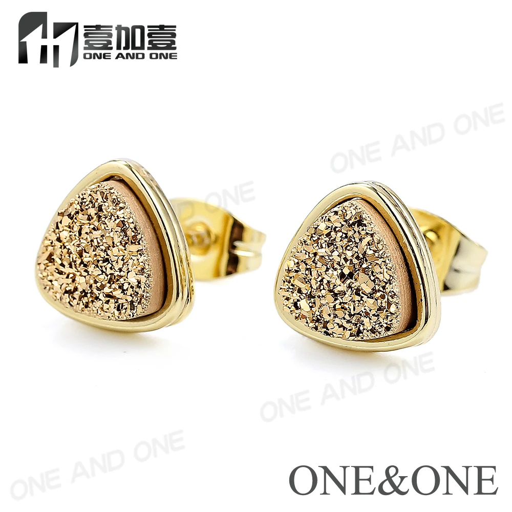 Best Sale Druzy jewelry Triangle shape 8*8*8 mm 24K gold Stud Earring Natural opal Jewelry Earrings For women
Best Sale Druzy jewelry Triangle shape 8*8*8 mm 24K gold Stud Earring Natural opal Jewelry Earrings For women