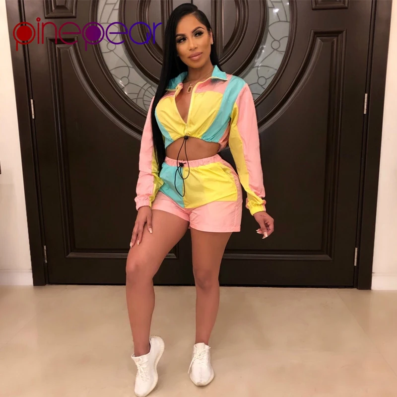 PinePear Patchwork Long Sleeve Crop Top + Shorts 2 Two Piece Set 2019 Summer Sweatsuits for Women Tracksuit Set Drop Shipping
PinePear Patchwork Long Sleeve Crop Top + Shorts 2 Two Piece Set 2019 Summer Sweatsuits for Women Tracksuit Set Drop Shipping
