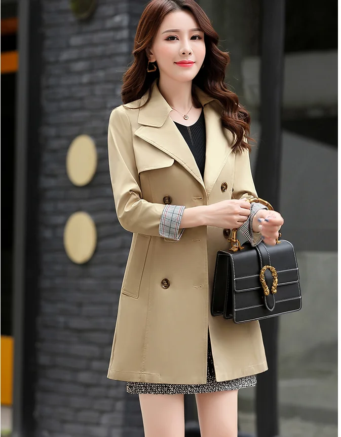 2019 New Women Trench Soid High Quality Trench Coat Double-Breasted Turndown Collar Long Windbreaker Women'S Coat F150
2019 New Women Trench Soid High Quality Trench Coat Double-Breasted Turndown Collar Long Windbreaker Women'S Coat F150