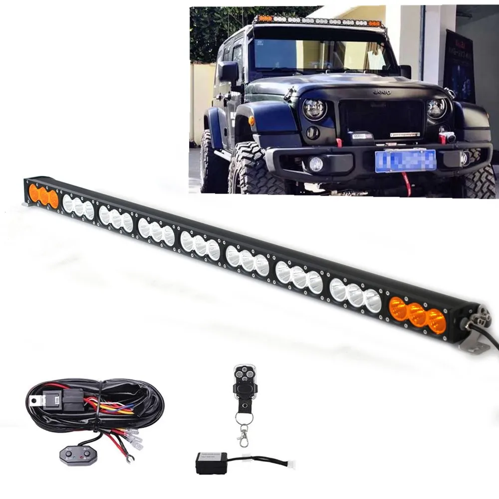 LED Light Bar 48Inch 270W White Amber Single Row With Wire Harness Remote Control Kit For Jeep 4WD UAZ Car Truck SUV 12V 24V
LED Light Bar 48Inch 270W White Amber Single Row With Wire Harness Remote Control Kit For Jeep 4WD UAZ Car Truck SUV 12V 24V
