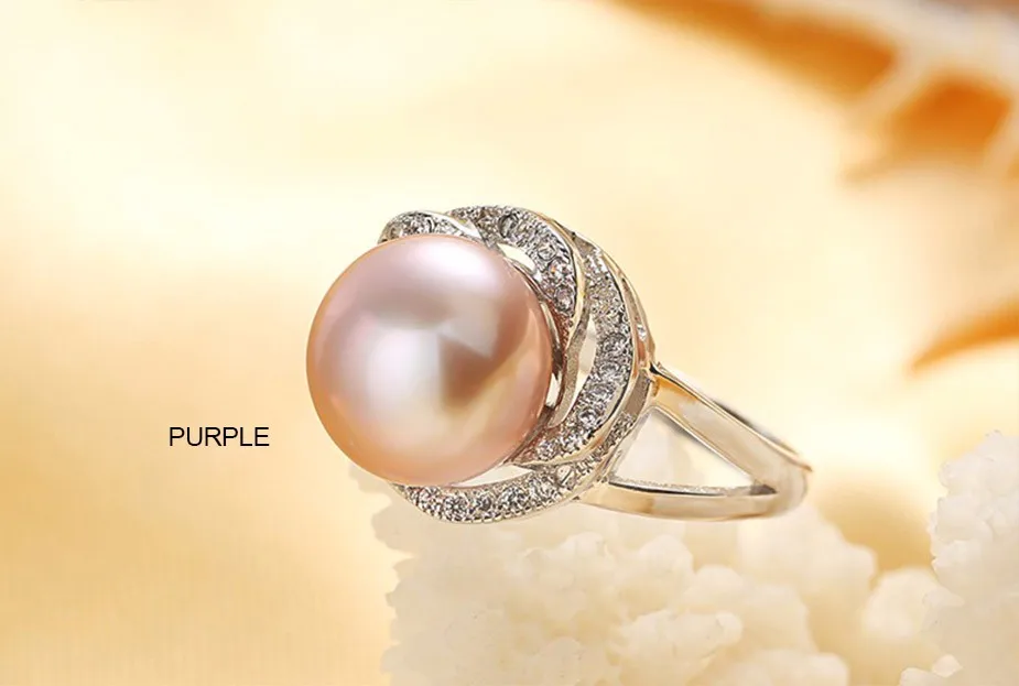 Big Discount 925 sterling silver jewelry on sale big natural pearl rings for women stone ring adjustable white/pink/purple pearl - Fine Rings Dainashi CNAS Wedding Bands Silver Women cpr025 Other Artificial material Pearl 925 Sterling Prong Setting Plant Party Freshwater Pearls Classic White Pink Purple Adjustable 10-10.5mm 100% real natural freshwater pearl opp bag with gift box