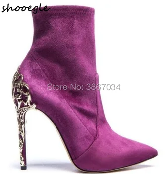 SHOOEGLE Metal Eden Heel Ankle Boots Women Party Boots Faux Suede Thin Heels Fashion Boots Ladies Shoes Fall Winter
SHOOEGLE Metal Eden Heel Ankle Boots Women Party Boots Faux Suede Thin Heels Fashion Boots Ladies Shoes Fall Winter