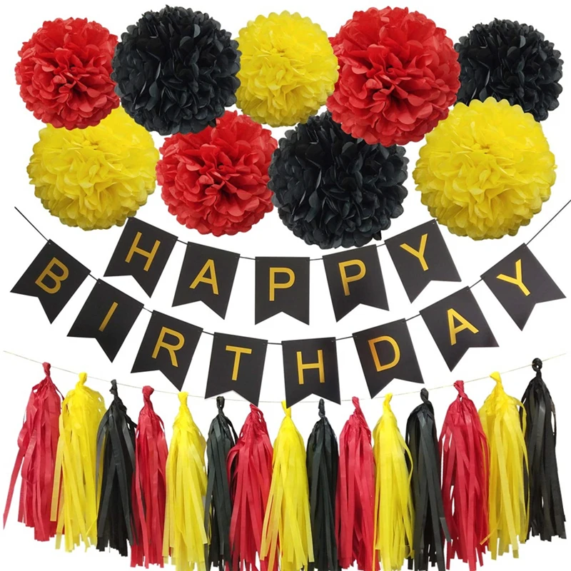 Mickey Minnie Birthday Party Decoration Set for Boy Girl Birthday Supplies Black Red Yellow Tissue Paper Pom Poms Party Decor
Mickey Minnie Birthday Party Decoration Set for Boy Girl Birthday Supplies Black Red Yellow Tissue Paper Pom Poms Party Decor