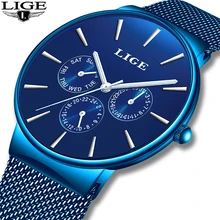Relojes New LIGE Blue Watch For Mens Watches Top Brand Luxury Clock Man Casual Ultra-Thin Mesh Belt Waterproof Quartz Wristwatch
Relojes New LIGE Blue Watch For Mens Watches Top Brand Luxury Clock Man Casual Ultra-Thin Mesh Belt Waterproof Quartz Wristwatch