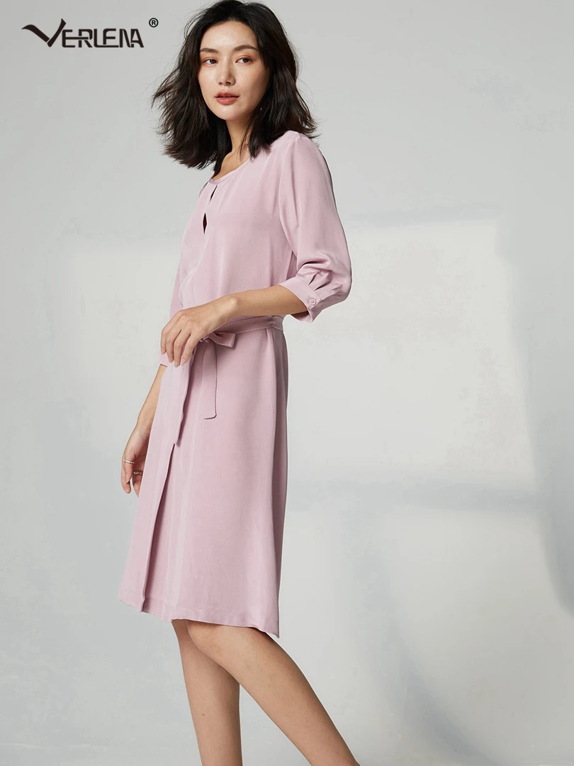 Verlena Split Decoration 30mm Thick Silk Summer Dress Women Three Quarter Sleeve Sash Belt Gored Hem Solid White H Midi Dresses
Verlena Split Decoration 30mm Thick Silk Summer Dress Women Three Quarter Sleeve Sash Belt Gored Hem Solid White H Midi Dresses