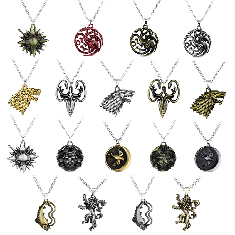 Party Gift Game of Thrones Stark family lion dragon Lannister Targaryen Stark Baratheon Arryn Greyjoy family members necklace
Party Gift Game of Thrones Stark family lion dragon Lannister Targaryen Stark Baratheon Arryn Greyjoy family members necklace
