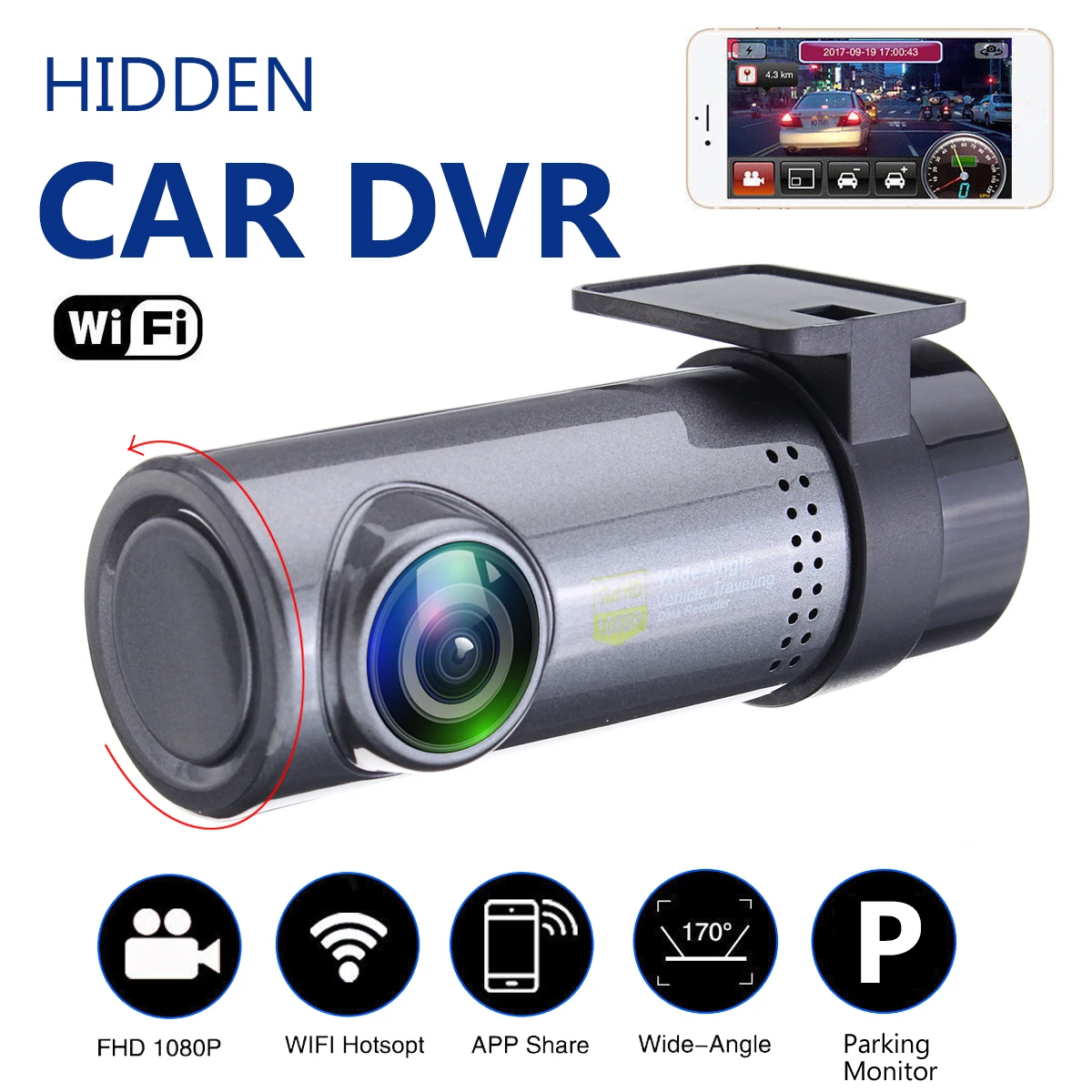 FHD 1080P Mini Smart WiFi Hidden Car DVR Dashboard Dvrs Camera Dash Cam Wireless Registrator Camcorder Video Recorder
FHD 1080P Mini Smart WiFi Hidden Car DVR Dashboard Dvrs Camera Dash Cam Wireless Registrator Camcorder Video Recorder