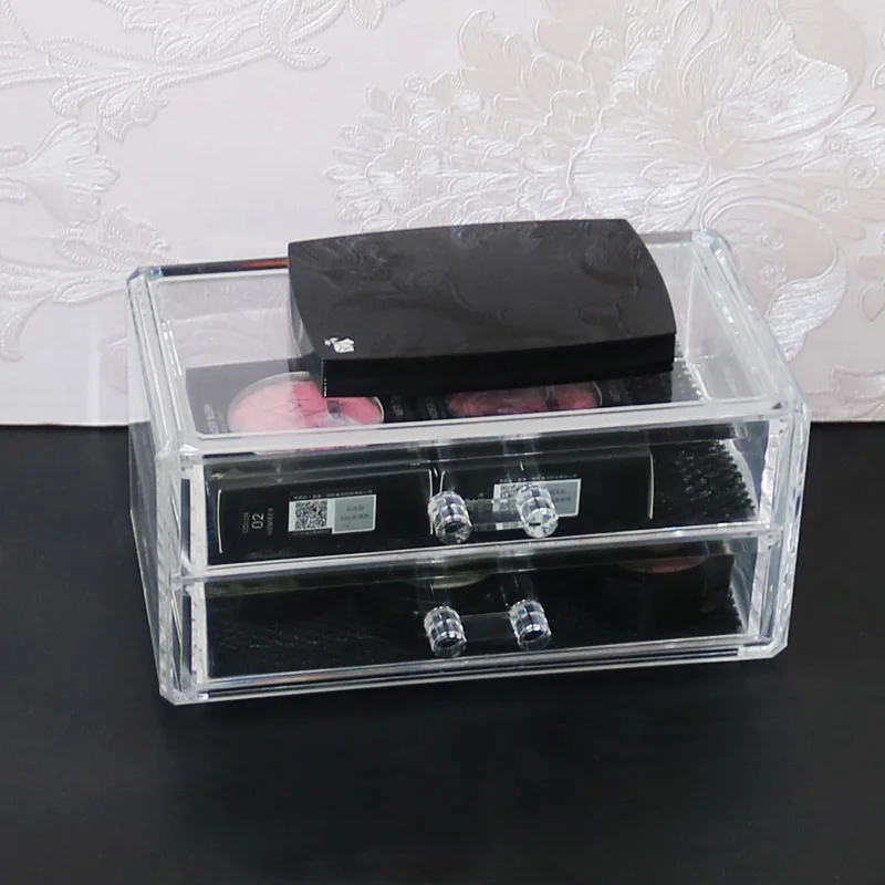 Clear 2 Drawers Jewelry Storage Box Makeup Organizer Cosmetic Storage Case Desk Organizer Dust-Proof Storage Rack Make up Box
Clear 2 Drawers Jewelry Storage Box Makeup Organizer Cosmetic Storage Case Desk Organizer Dust-Proof Storage Rack Make up Box
