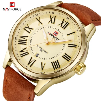 NAVIFORCE Men's Luxurious Gold Large Dial Watch Men Business Quartz Wristwatch Male Sport Army Clock Watches Relogio Masculino
NAVIFORCE Men's Luxurious Gold Large Dial Watch Men Business Quartz Wristwatch Male Sport Army Clock Watches Relogio Masculino