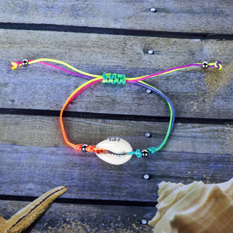 Rainbow shell charm braceles kids woven handmade rope Red style seashell bracelet jewelry for women bohemian fashion bangle gift
Rainbow shell charm braceles kids woven handmade rope Red style seashell bracelet jewelry for women bohemian fashion bangle gift