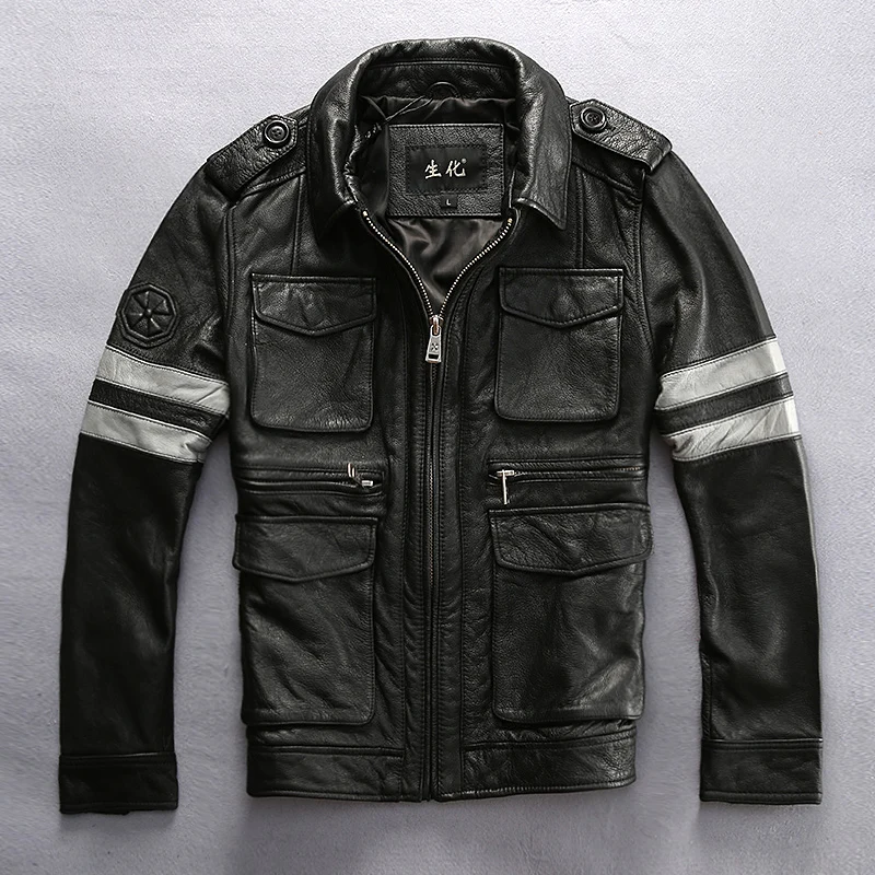 Men's Spring Autumn Cowhide Leather Jacket Brand Casual Outwear Genuine Leather Coat Male Vintage Motorcycle Rider Black Jacket
Men's Spring Autumn Cowhide Leather Jacket Brand Casual Outwear Genuine Leather Coat Male Vintage Motorcycle Rider Black Jacket