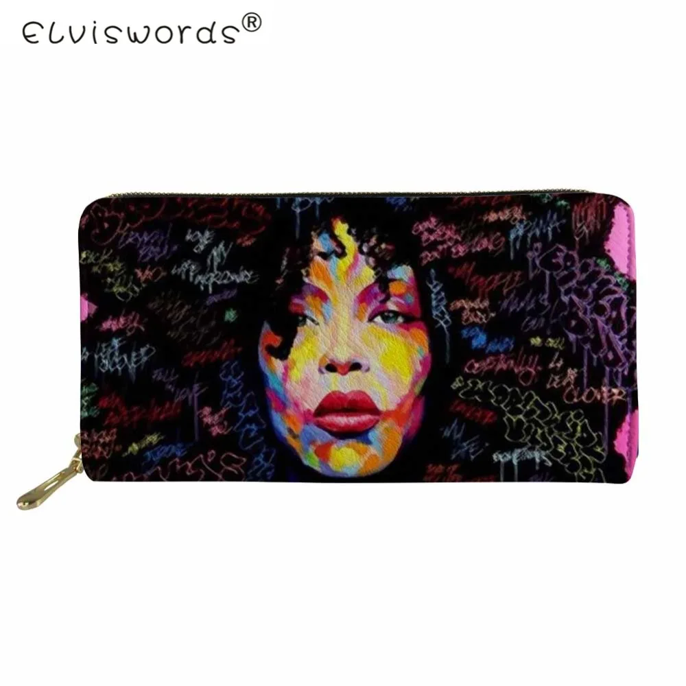 ELVISWORDS Black Art Afro Girls Women Clutch Wallet Leather Long Wallet With Zipper Girls Purse Coin Purse for Female Travel
ELVISWORDS Black Art Afro Girls Women Clutch Wallet Leather Long Wallet With Zipper Girls Purse Coin Purse for Female Travel