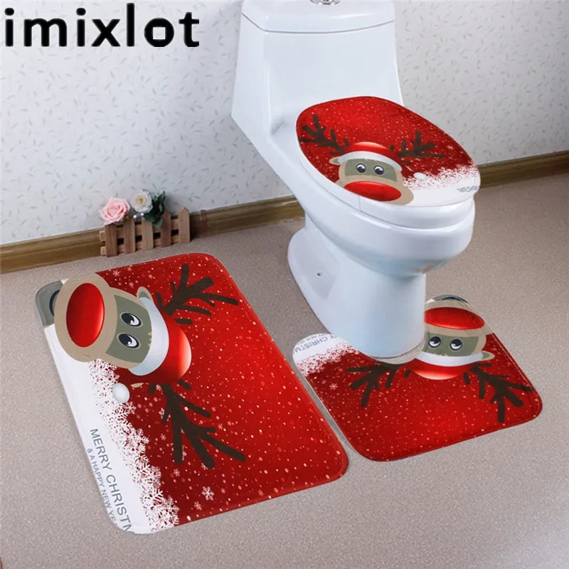 Imixlot 4 Styles Availables Polyester Three-piece Toilet Suite Per Set Elk Santa Claus Cute Christmas Bathroom Accessories
Imixlot 4 Styles Availables Polyester Three-piece Toilet Suite Per Set Elk Santa Claus Cute Christmas Bathroom Accessories