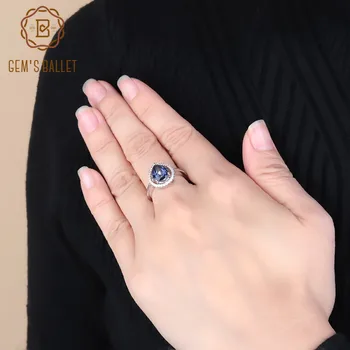 Gem's Ballet 925 Sterling Silver Temperament Rings Fine Jewelry 1.89Ct Natural Iolite Blue Mystic Quartz Gemstone Ring For Women 
Gem's Ballet 925 Sterling Silver Temperament Rings Fine Jewelry 1.89Ct Natural Iolite Blue Mystic Quartz Gemstone Ring For Women