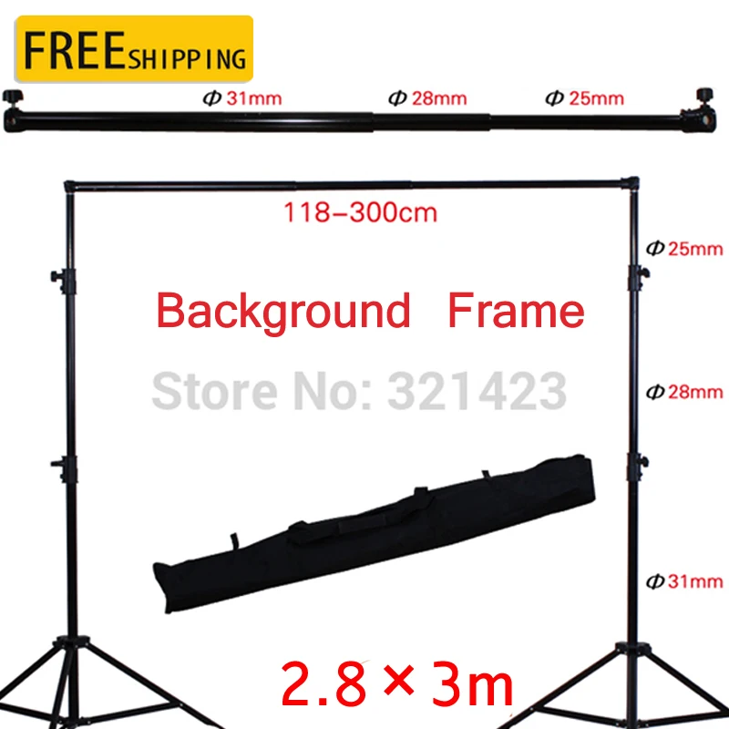 Photo Studio Background Support Stand Photography Adjustable 2.8x3m Backdrop Crossbar Kit for Photo
Photo Studio Background Support Stand Photography Adjustable 2.8x3m Backdrop Crossbar Kit for Photo