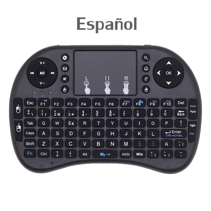 I8 испанская Espanol раскладка 2 4G мини беспроводная клавиатура Air Mouse с тачпадом для