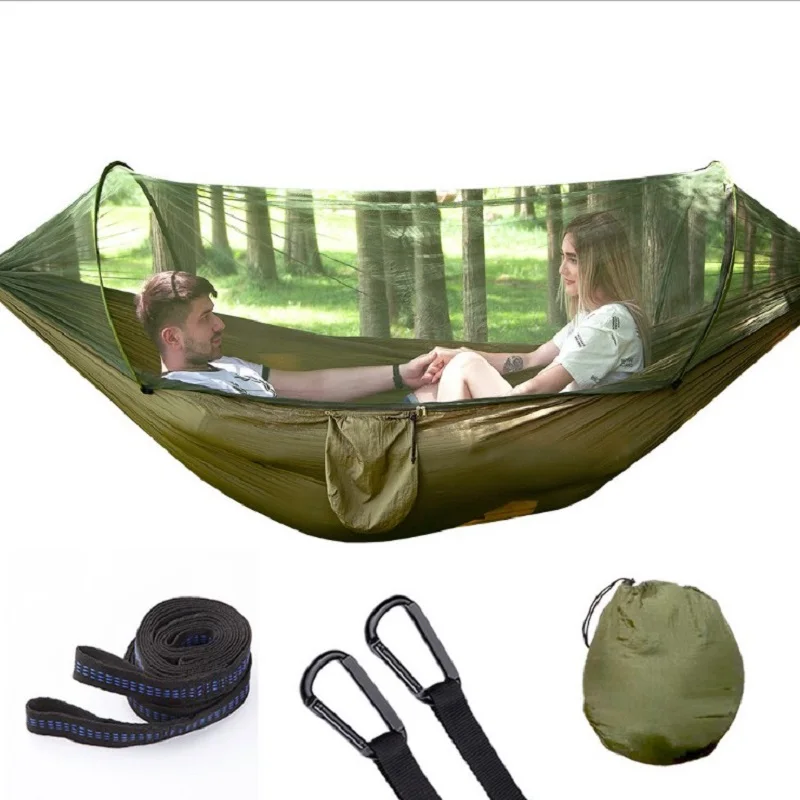 Automatic Unfolding Hammock Ultralight Parachute Hammock Hunting Mosquito Net double lifting outdoor furniture hammock 250X120CM
Automatic Unfolding Hammock Ultralight Parachute Hammock Hunting Mosquito Net double lifting outdoor furniture hammock 250X120CM