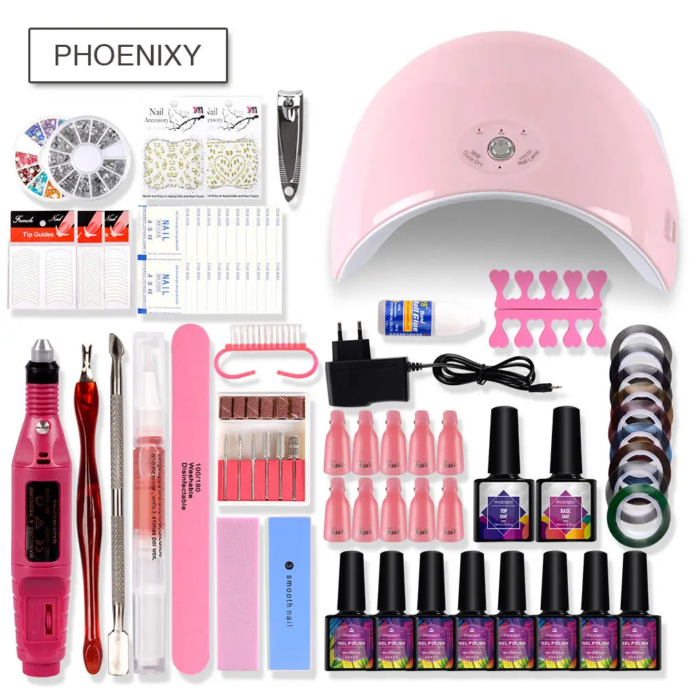 manicure set 36w uv led lamp 8ml gel polish nail
