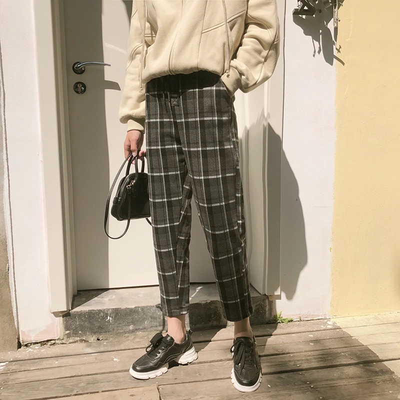Harem Pants Ankle Length Loose Drawstring Pockets Plaid High Waist Pencil Pant Women Casual
Harem Pants Ankle Length Loose Drawstring Pockets Plaid High Waist Pencil Pant Women Casual