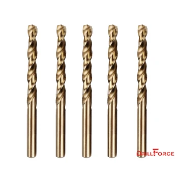 Drillforce 5PCS 21/64" (8.5mm) M35 HSS Cobalt Jobber Length Twist Spiral Drill Bit 135 Split Point
Drillforce 5PCS 21/64" (8.5mm) M35 HSS Cobalt Jobber Length Twist Spiral Drill Bit 135 Split Point