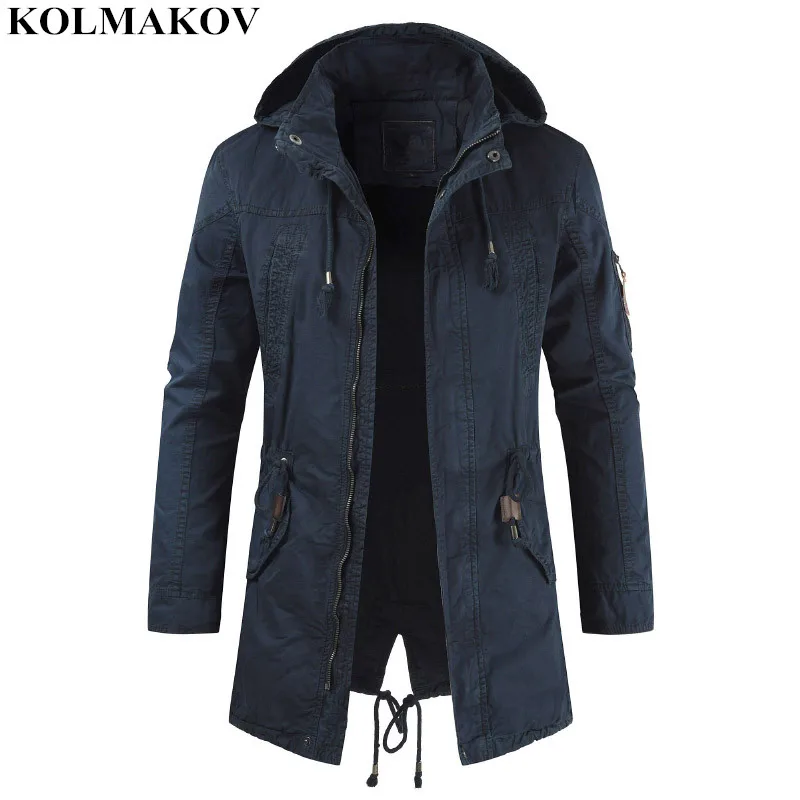 Новое мужское пальто-тренчкот kolmaov s 2019 Весенняя ветровка-карго мужская верхняя